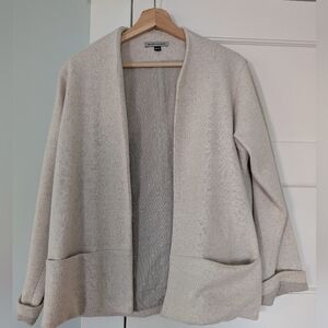 Women's Cream Wool Open-Front Jacket